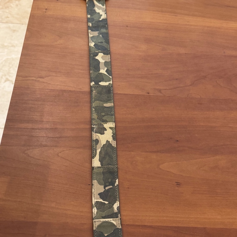 Streets Ahead Leather Belt- MILITIA BELT- Camo- Sz. Large, Gold Buckle- NWOT - Picture 6 of 10
